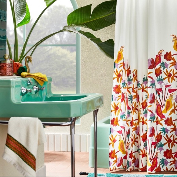 Opalhouse Bath Natalia Bird 72x72 Shower Curtain White Opalhouse